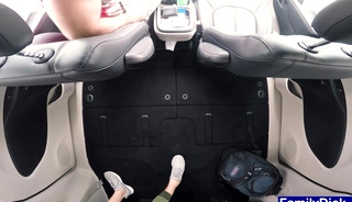 Stepdad tells his stepson to suck his cock in the car