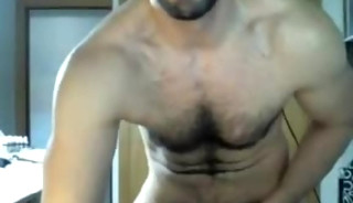 Hot hunk jrks off