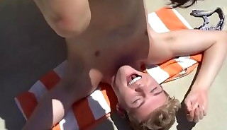Twinks having sex by the pool