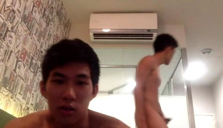 Two Striaght Chinese Jerking Together