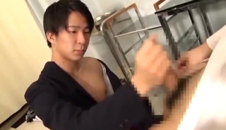 Horny japanese doctor making out with cute fit student