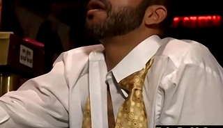 Bear fucked hardcore in public in the bar