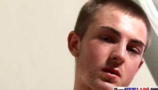 Tugging brit spraying cum on his face