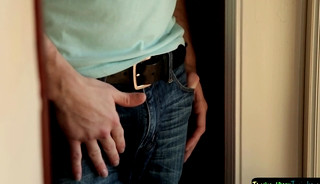Bent over twink gets his tight ass drilled