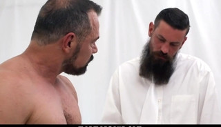 Two Bearded Daddies Double Fuck a Horny Mormon Recruit