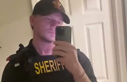 Guy In A Sheriff's Uniform Jacking Off