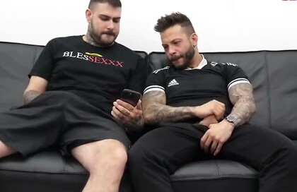 Straight male lets his ex-girlfriend's brother give him oral sex