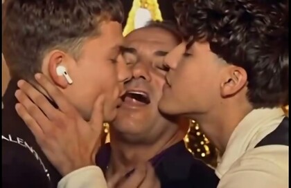 Stepdad / Stepson kissing AI compilation