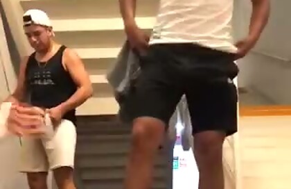 Fucking in stairwell after the gym