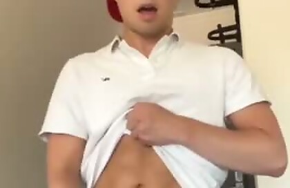 Cute Asian American jerks off and cums