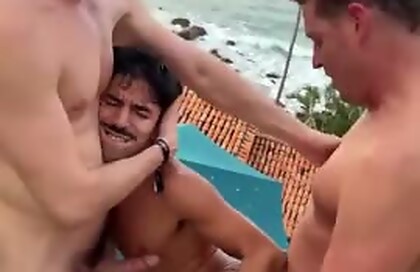 Small Bottom Gets DPd by Hung Beauties