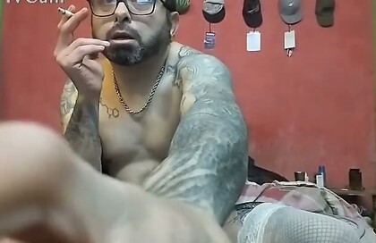 smoking and playing with my ass