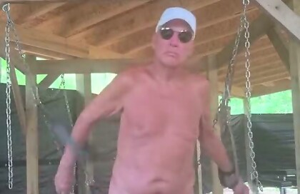 Hot and naked on my swing with a hot gay cock.