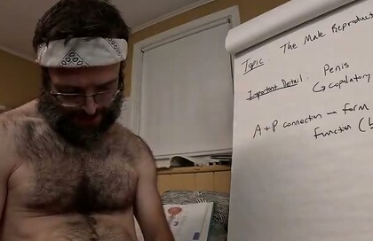 Anatomy lesson video turns into an accidental demonstration of male orgasm