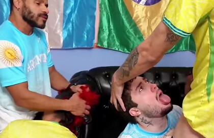 4 friends went to see a World Cup game and it turned into a wild orgy (COMPLETE ON RED)