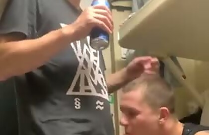 Guy Getting Blown On A Train Car