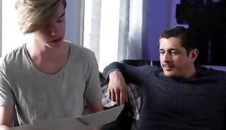 His uncle is just perfect with his blonde hair pretty face and tiny round ass