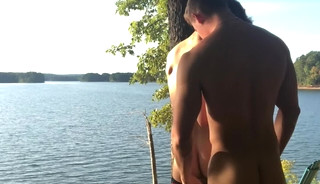 he ends up on his knees.