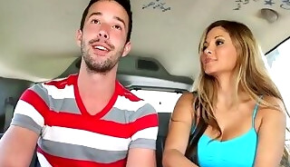 Blindfold str8 tricked into gay BJ in the van till cumshot
