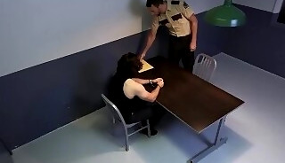 Young long haired thief raw fucked by two police officers