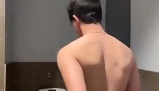 Cute Boy Jerking Off in The Bathroom