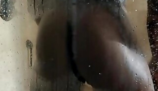 Muscular black gay with huge fat dick Max Konnor solo masturbates