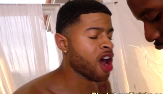 Hung black guys spitroast and sperm