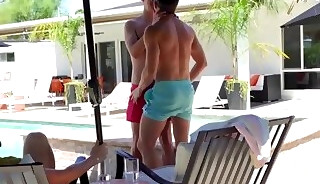 Uncle invited me for an outdoor barbeque and to my surprise his sexy friend was there too