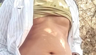 Close shot my masterbate dick at forest alone